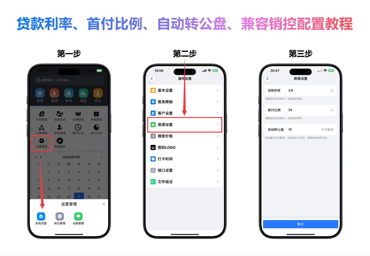 贷款利率、首付比例、自动转公盘、兼容销控配置教程