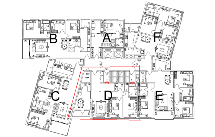 两梯六户塔楼平面图图片